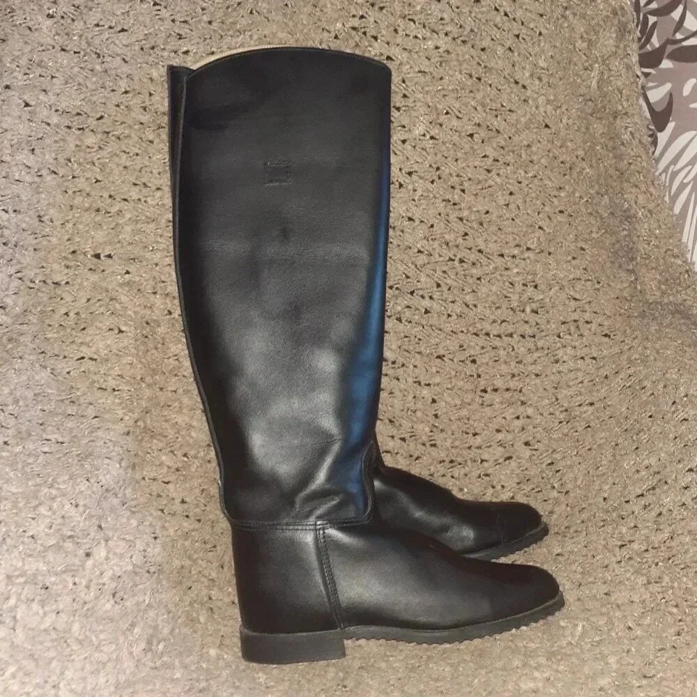 Vintage EQUESTRIAN/RIDING BOOT-USA-Essex Magic Feather-Black Leather-6.5-NWOB